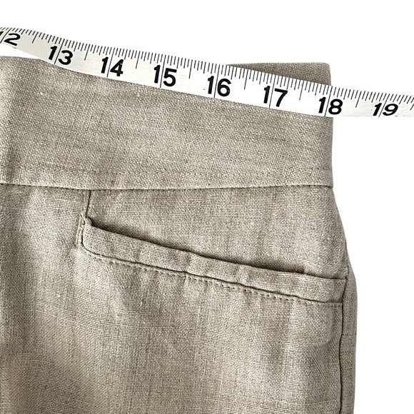 LOFT Julie Trouser Linen Pants Natural Beige Career Work Straight Leg Size 12 - Picture 10 of 12